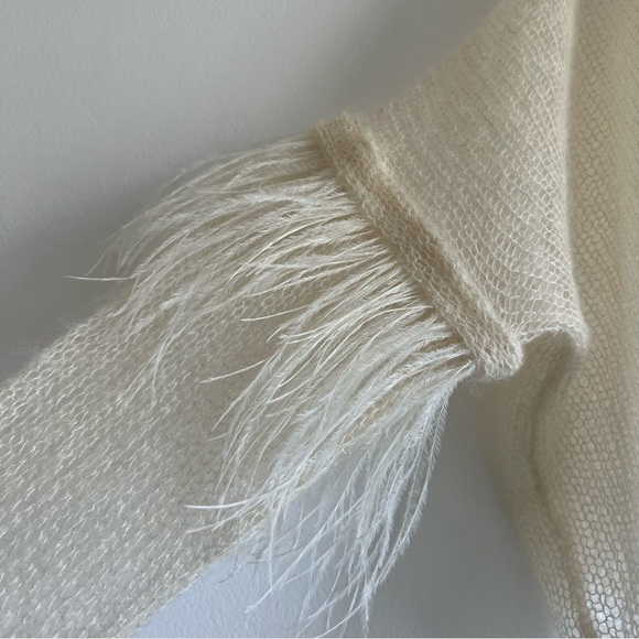 Louiza Babouryan Silk Mohair Knit Top with Feathers - Picture 5 of 16